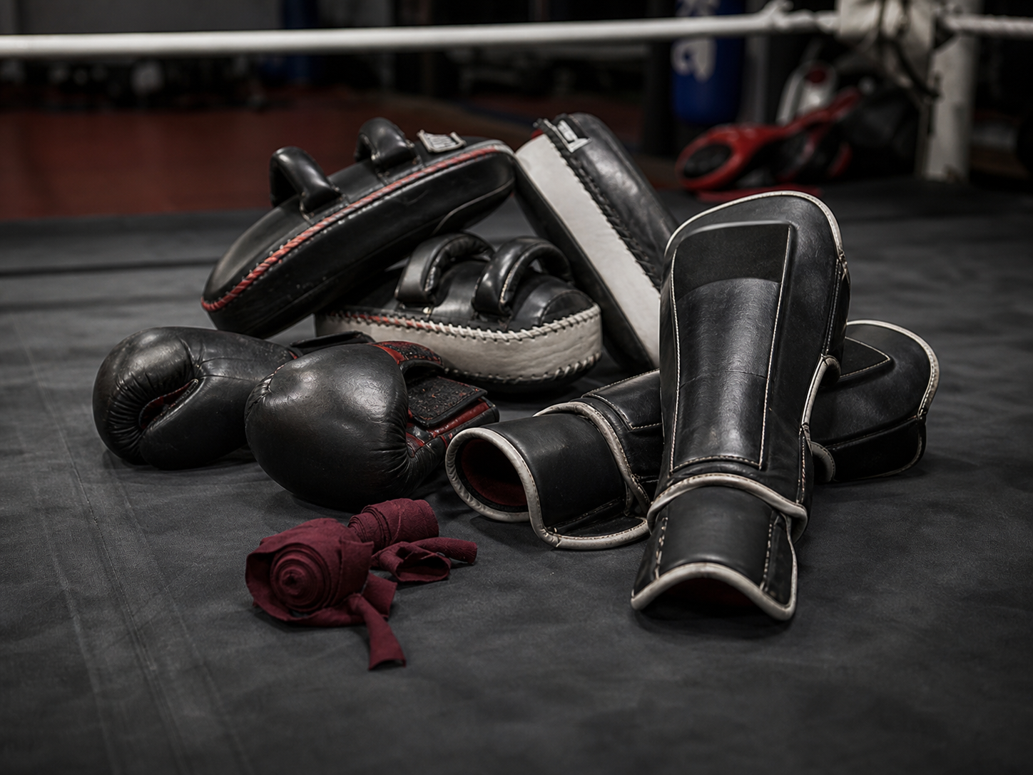 Muay Thai gloves and pads